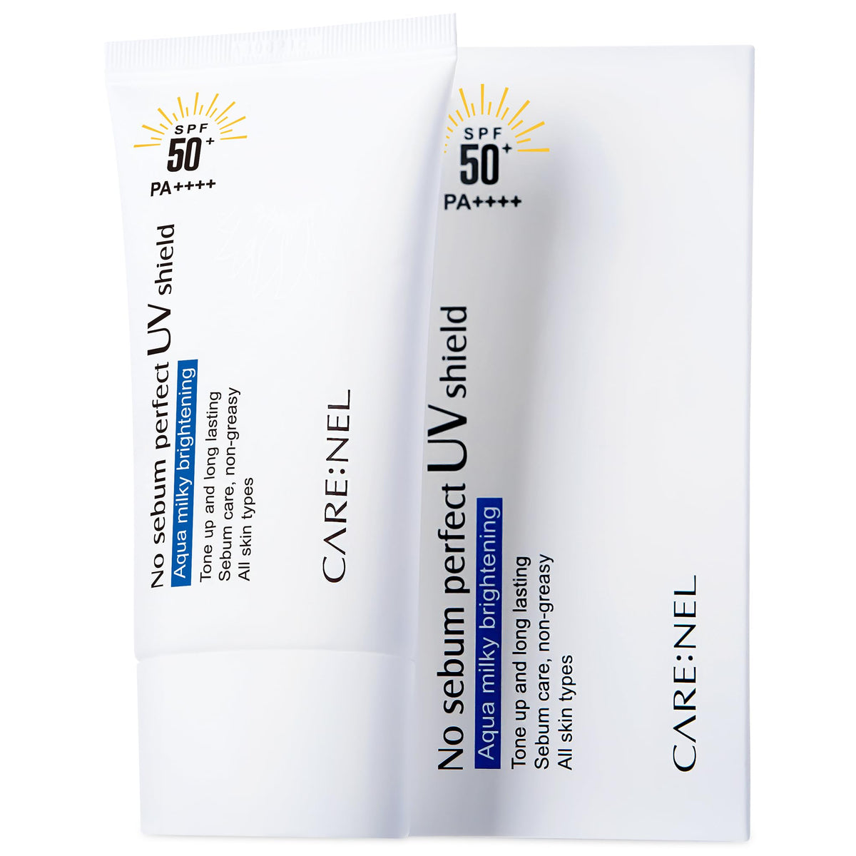 Care:Nel Korean Sunscreen Spf 50 - Waterproof Face Lotion For Sensitive Oily Skin, Travel Size 1.69 Oz