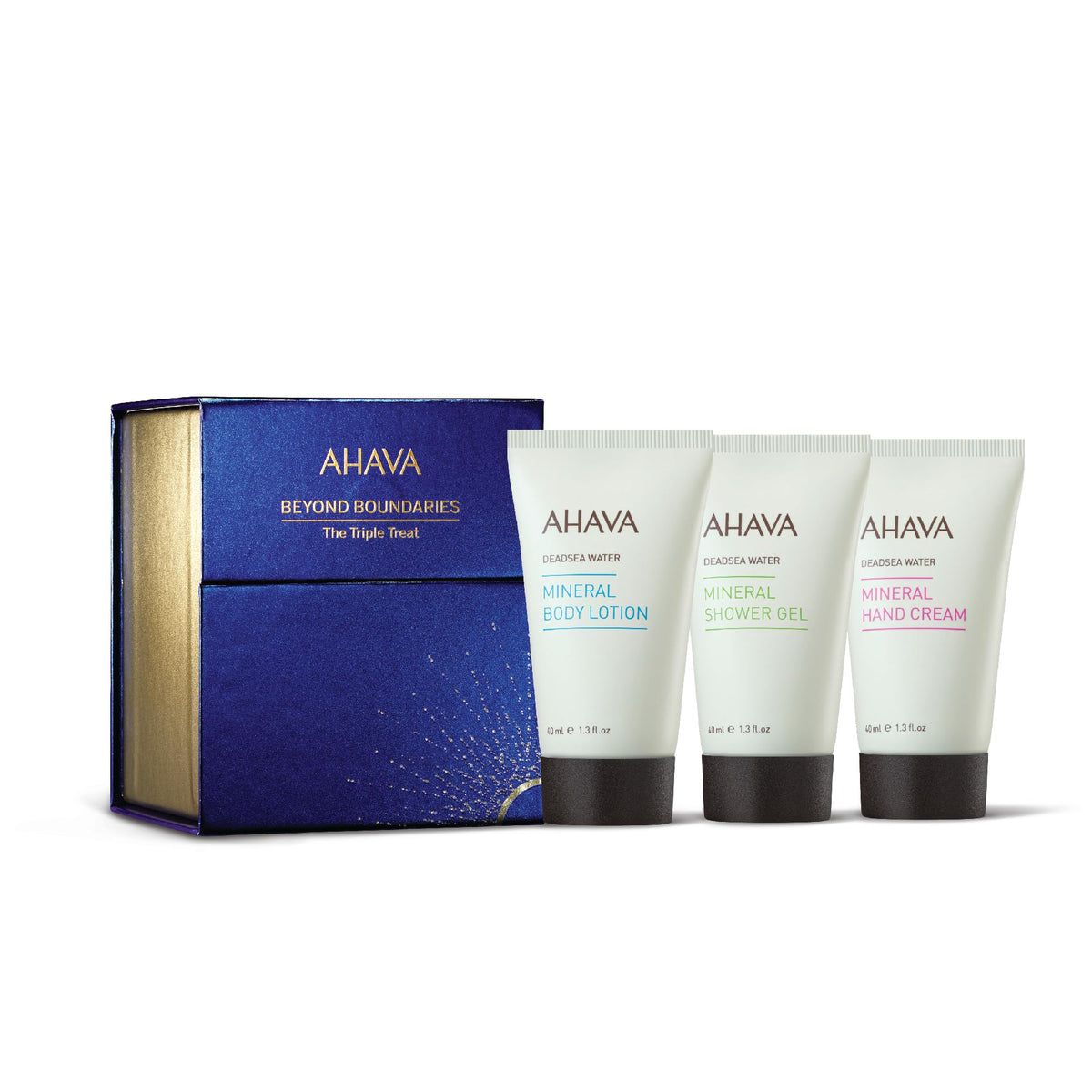 Ahava Triple Treat Gift Set - Mineral Body Lotion, Hand Cream & Shower Gel, 3 X 1.3 Fl. Oz.