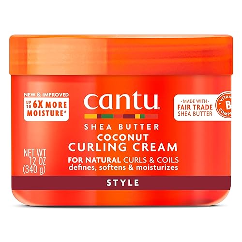 Cantu Shea Butter Coconut Curling Cream, 12 oz - Pack of 4 for Defined Curls and Moisture