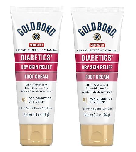 Gold Bond Ultimate Diabetics' Dry Skin Relief Foot Cream, 3.4 Oz, Pack Of 2