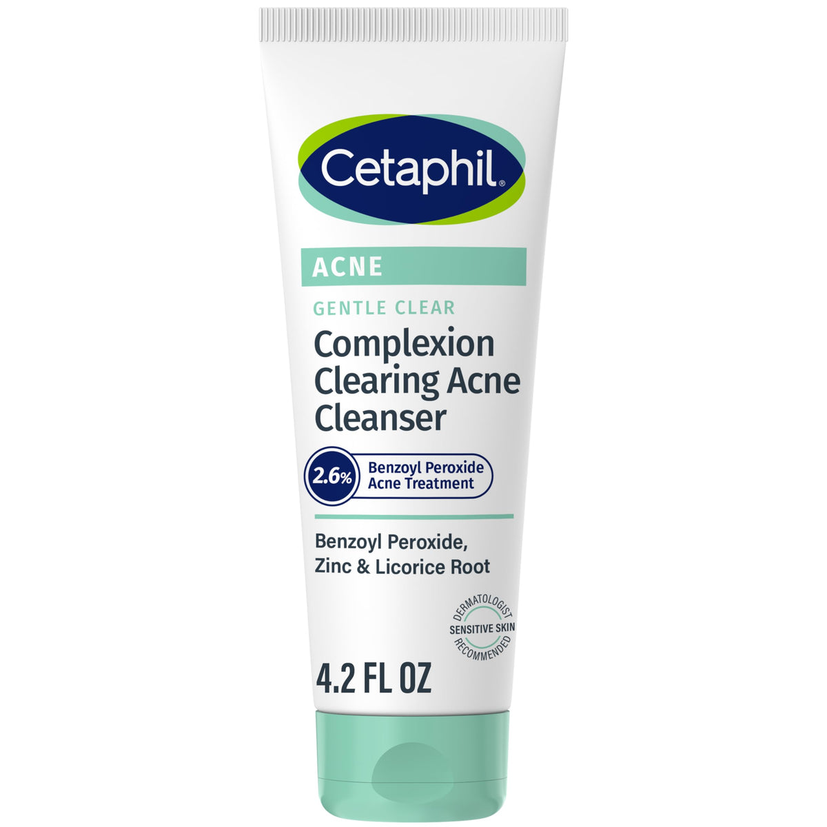 Cetaphil Gentle Clear Complexion Acne Cleanser With 2.6% Bpo For Sensitive Skin, 4.2Oz