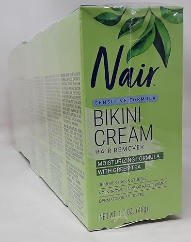 Nair Bikini Cream With Green Tea - Sensitive Formula, 1.7 Oz, Pack Of 7