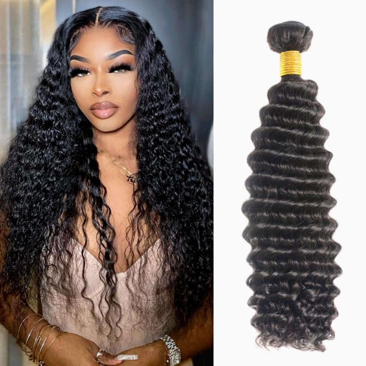 Siikap 20 Inch Deep Wave Human Hair Bundles 10A Brazilian Virgin Unprocessed Water Wave