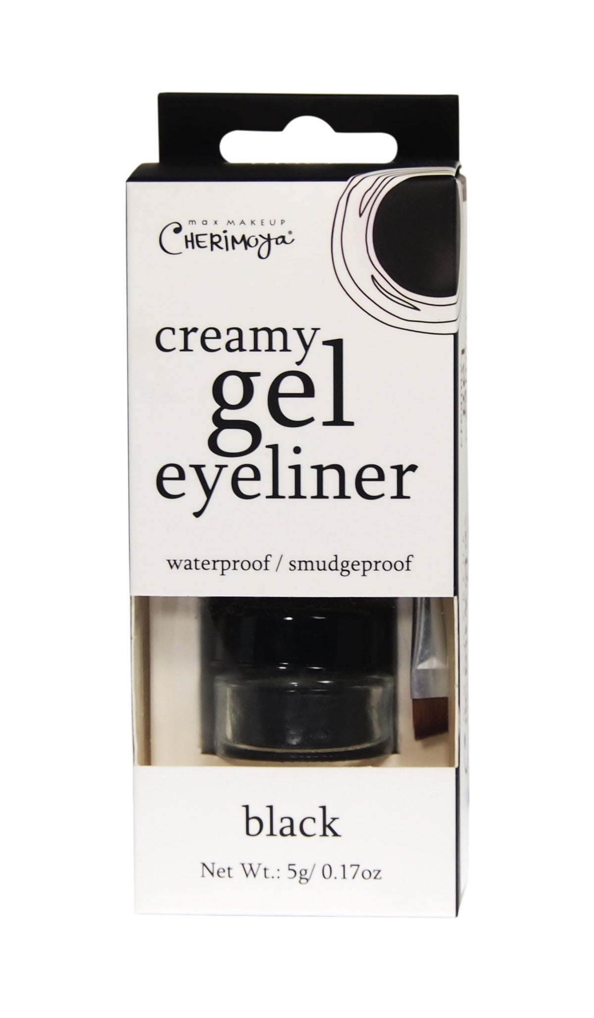 Max Makeup Cherimoya Creamy Gel Eyeliner - Black & White, 1 Count