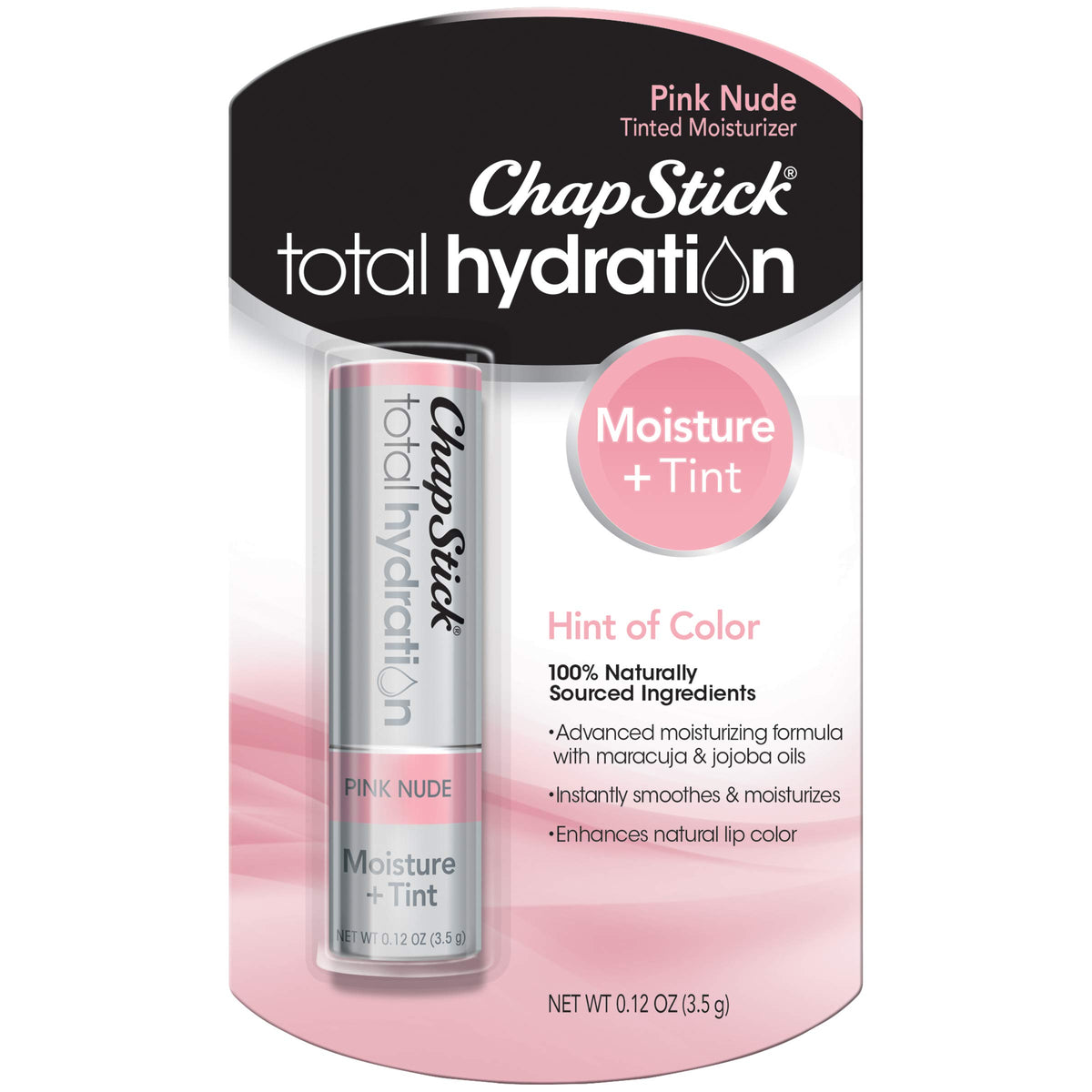 Chapstick Total Hydration Tinted Lip Balm - Pink Nude, 0.12 Oz Moisturizer For Soft Lips