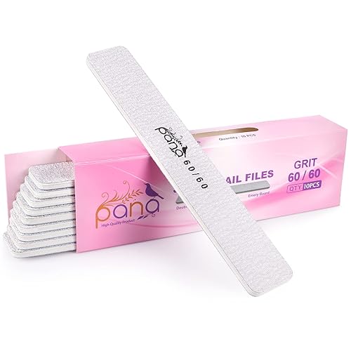 Pana 10Pcs Jumbo Zebra Nail Files, Double Sided 60/60 Grit Emery Board For Manicure & Pedicure