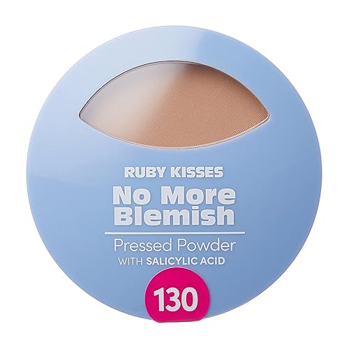 Ruby Kisses No More Blemish Face Powder, Salicylic Acid, Matte Finish, Buff Beige, 0.28 Oz