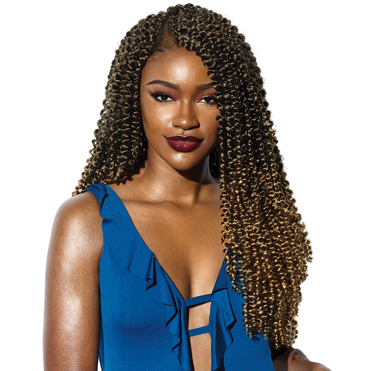 Sensationnel 3X Ruwa Water Wave Braiding Hair - 18&quot; Water Repellent Kanekalon, 2 Dark Brown