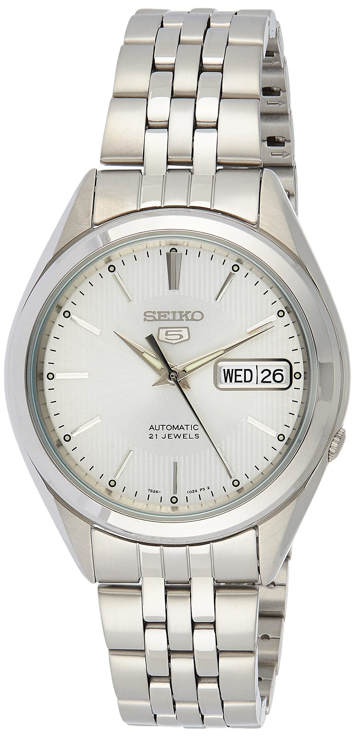 Seiko Men'S Snkl15 Stainless Steel Analog Watch With Silver Dial