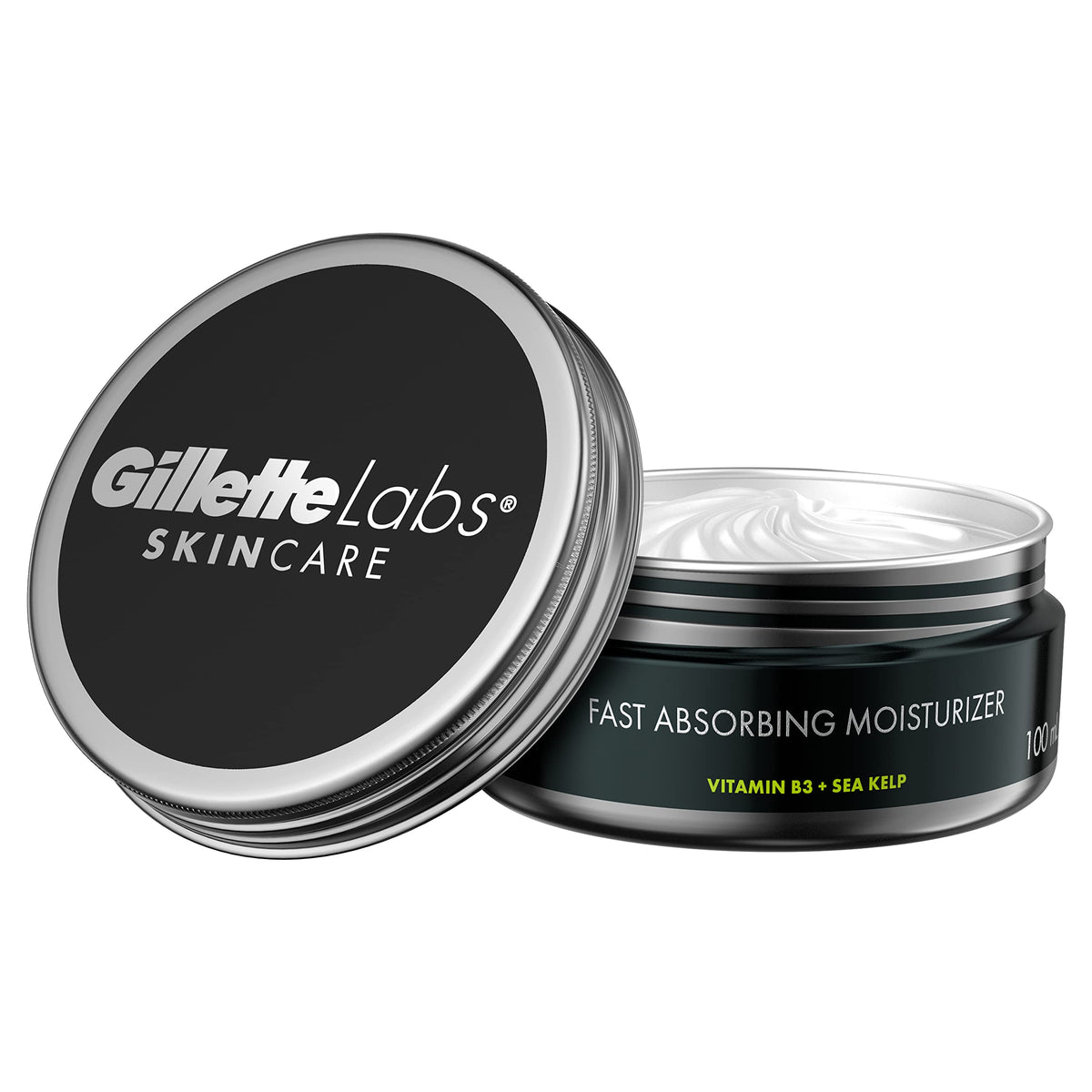 Gillette Labs Fast Absorbing Face Moisturizer For Men With Vitamin B3 & Sea Kelp, 3.4 Oz