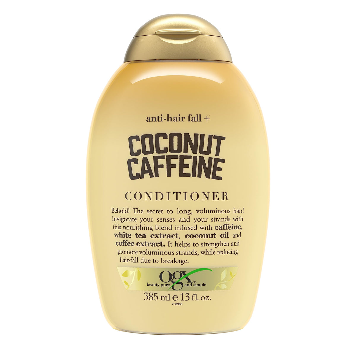 Ogx Anti-Hair Fall Strengthening Conditioner With Coconut & Caffeine, 13 Fl Oz