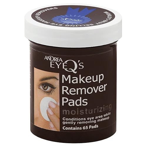 Andrea Eye Q'S Moisturizing Eye Make-Up Remover Pads, 65 Count, Pack Of 4