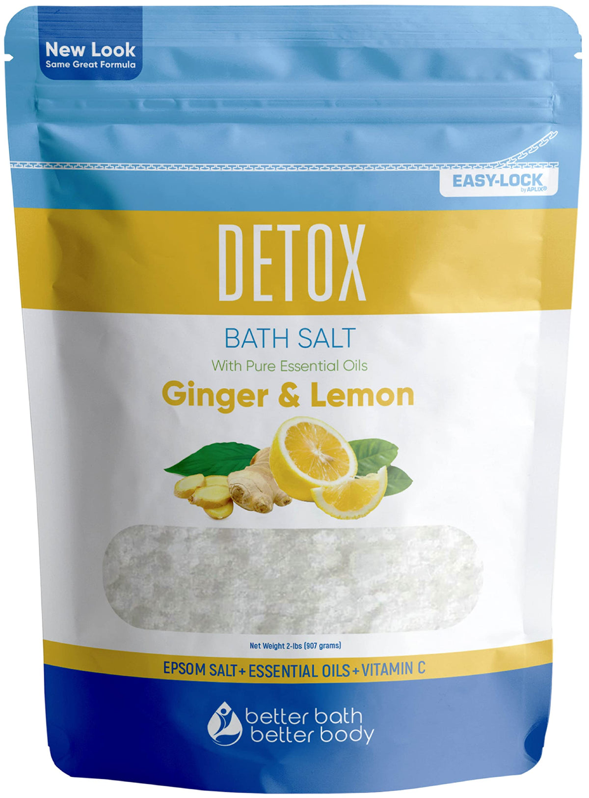 Better Bath Better Body Detox Bath Salt 128Oz Epsom Salt With Ginger, Lemon & Vitamin C