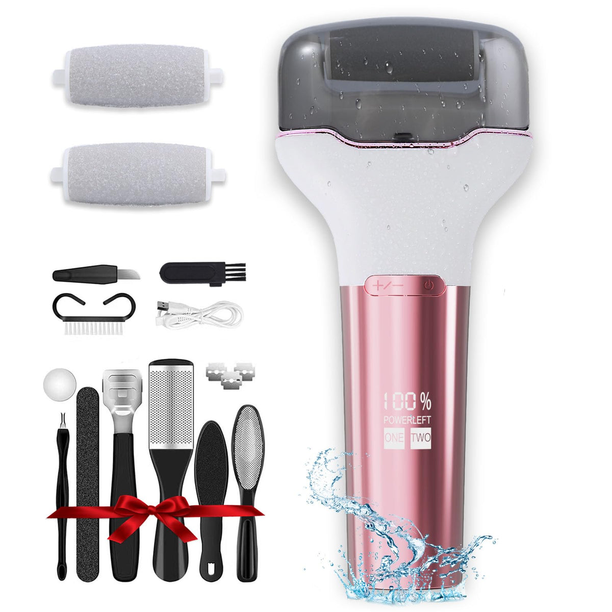 Sankaragi Electric Foot Callus Remover - Waterproof, Rechargeable, Pink Pedicure Tool