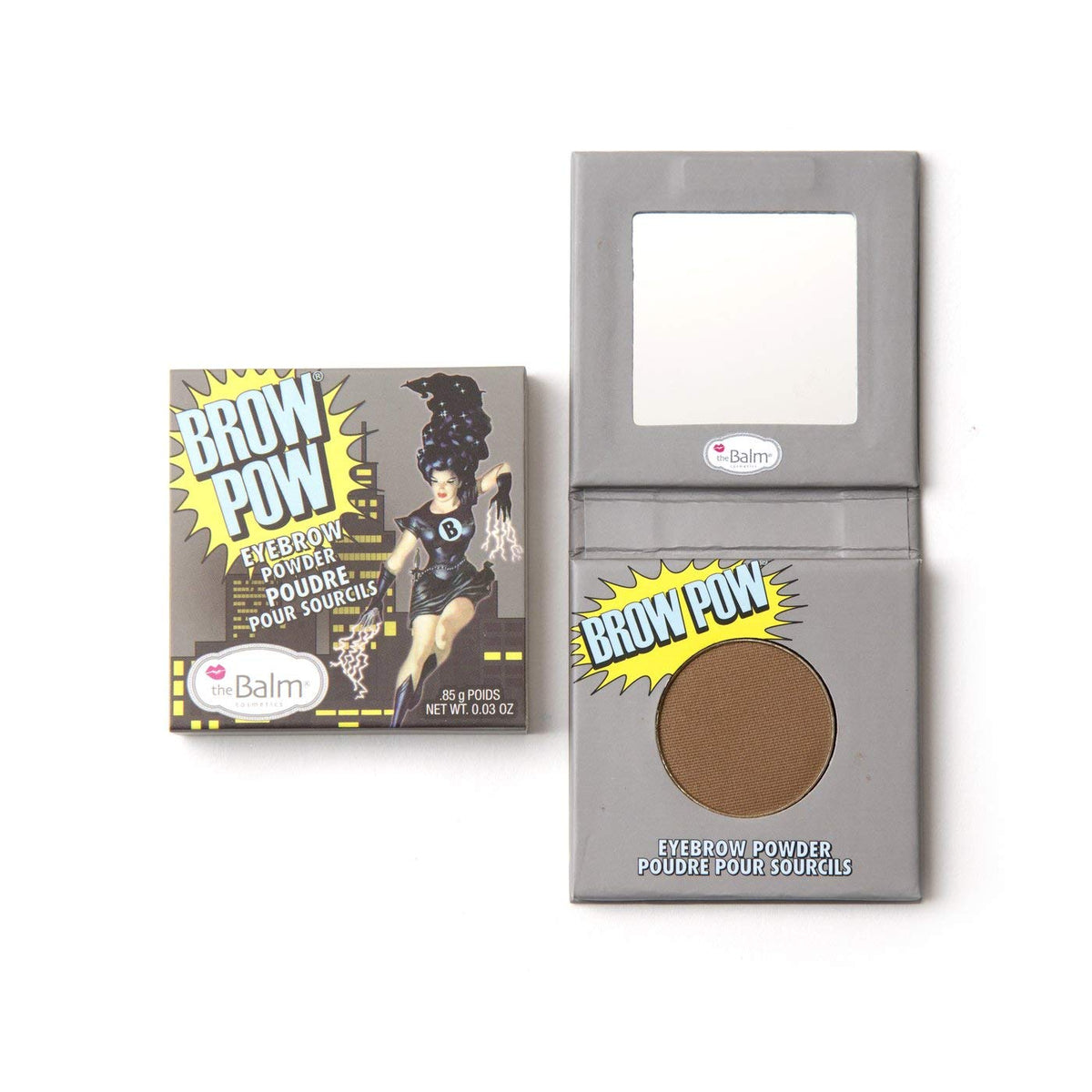 theBalm Clean and Green Brow Pow - Light Brown Eyebrow Powder for Natural Definition