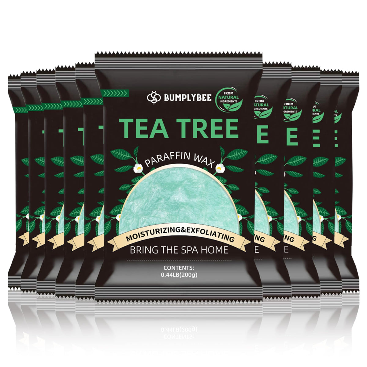 Bumplybee Tea Tree Paraffin Wax Refills For Hands & Feet, 10 Pack Moisturizing Deep Hydration