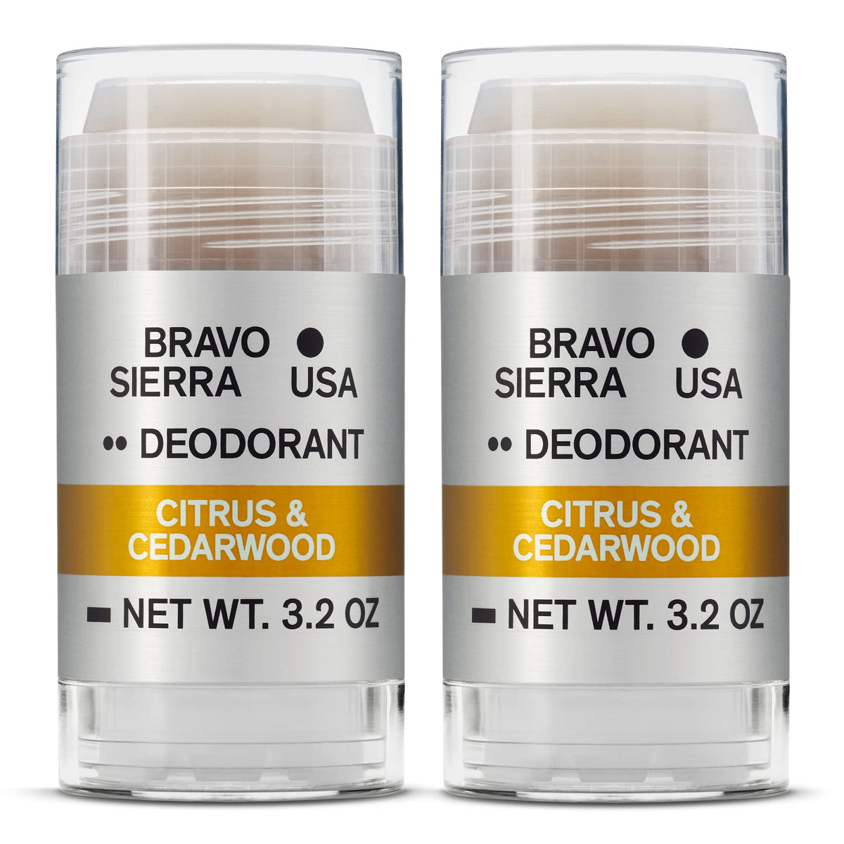 Bravo Sierra Aluminum-Free Deodorant for Men - Long Lasting White Vetiver & Cedarwood 3.2 oz