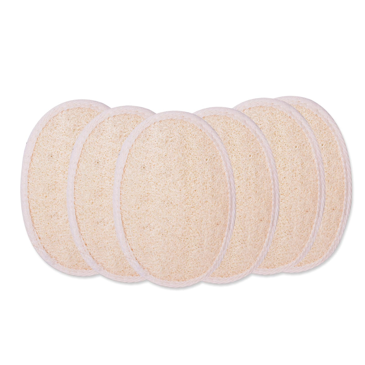 Fine Tools Natural Loofah Sponge 6 Pack - Exfoliating Body Scrubber For Men & Women