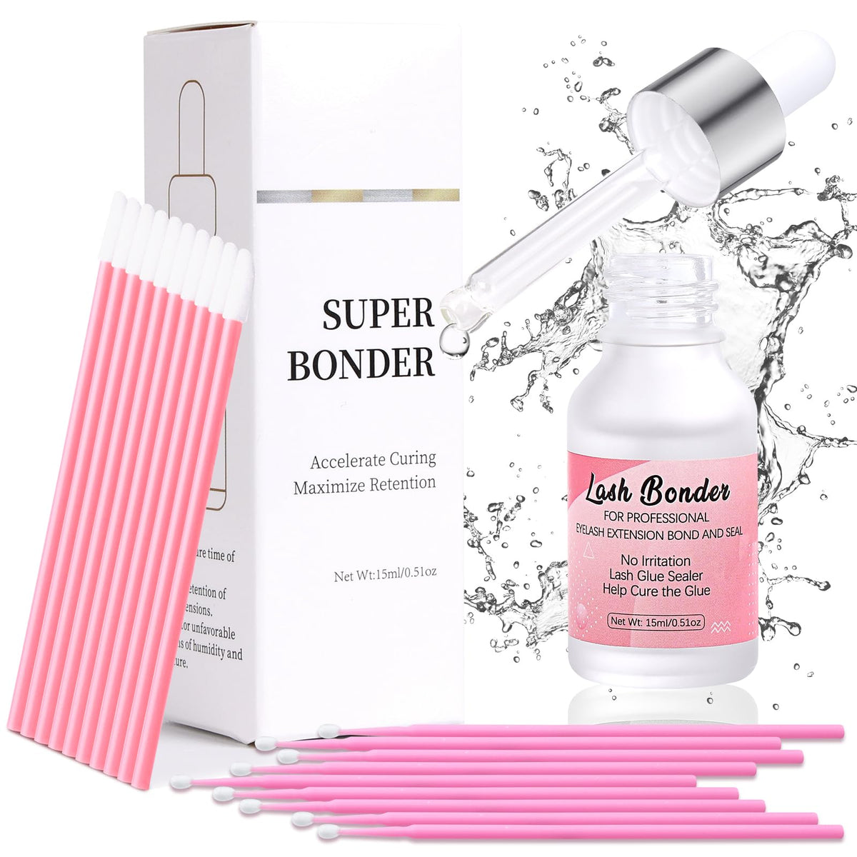 Lifeisluck 15 Ml Lash Bonder - Eyelash Extension Glue Primer, Fast Dry, Water/Oil Proof