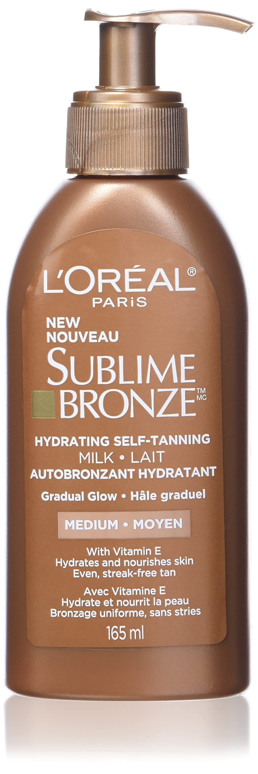 L'Oreal Paris Sublime Bronze Hydrating Sunless Tanning Milk, Medium, 5.5 Fl Oz