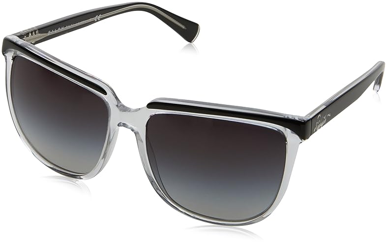 Ralph By Ralph Lauren Women'S Aviator Sunglasses, Black Crystal/Grey Gradient, 58 Mm