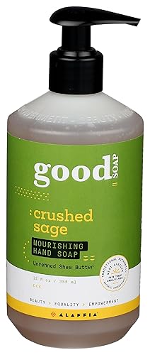 Alaffia Good Soap Crushed Sage Hand Soap - 12 Fl Oz, Natural Moisturizing Cleanser