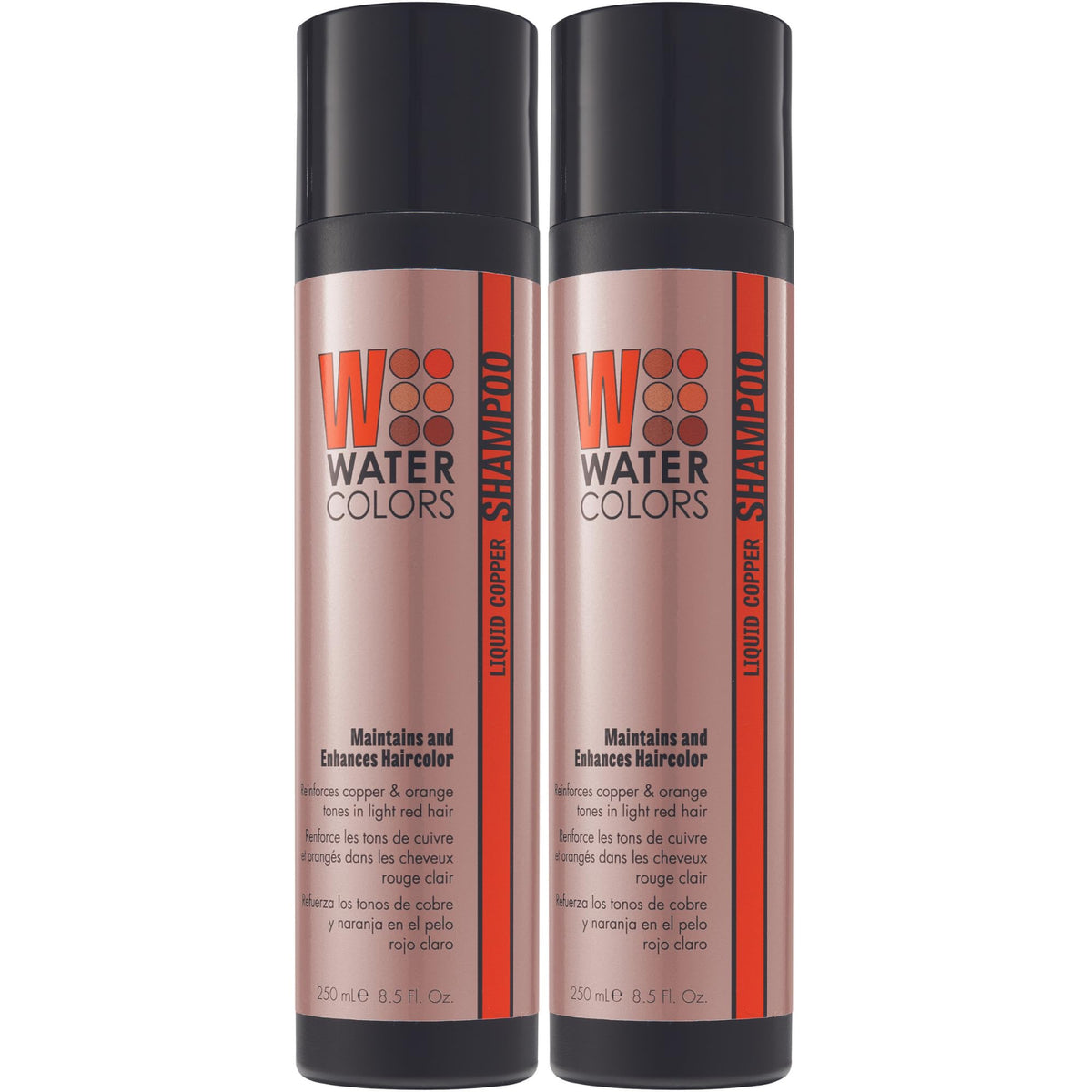 Watercolors Liquid Copper Semi-Permanent Color Depositing Shampoo, 8 Fl Oz (2 Pack)