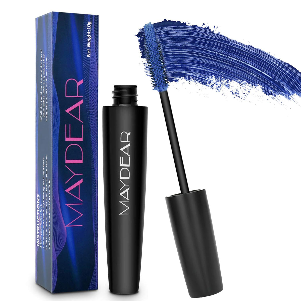 Maydear Waterproof Colored Mascara - Gray Purple, Long Lasting, Smudgeproof Eye Makeup, 0.35 oz