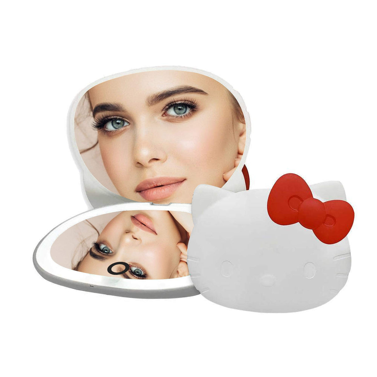 Impressions Vanity Hello Kitty Compact Mirror, Adjustable Brightness, Rechargeable Travel Makeup Mirror