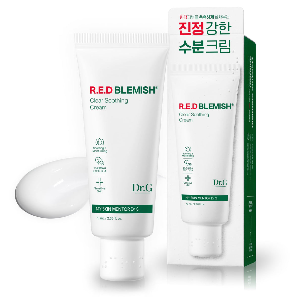 Dr.G Red Blemish Clear Soothing Cica Cream - 70Ml Korean Moisturizer For Acne-Prone Skin