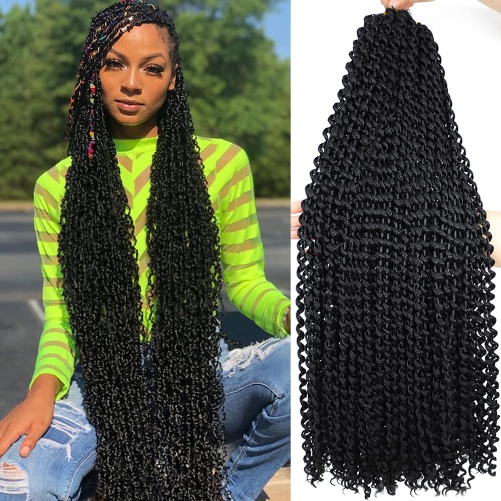 Yuuyee 30 Inch Passion Twist Hair - Water Wave Crochet Extensions For Black Women (1B)