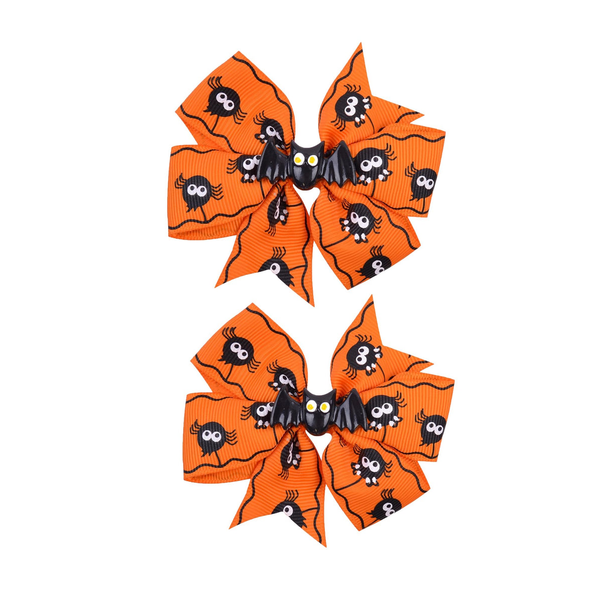 Ddnfo Halloween Hair Bow - Pumpkin Bat Spider Ghost Hairpin, Orange Party Accessories