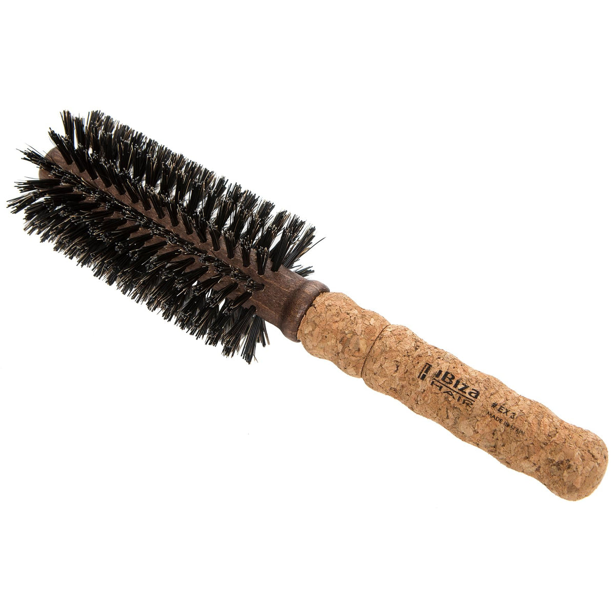 Ibiza Hair Boar Bristle Brush EX3-55mm | Lightweight Cork Handle for Beachy Waves & Curls