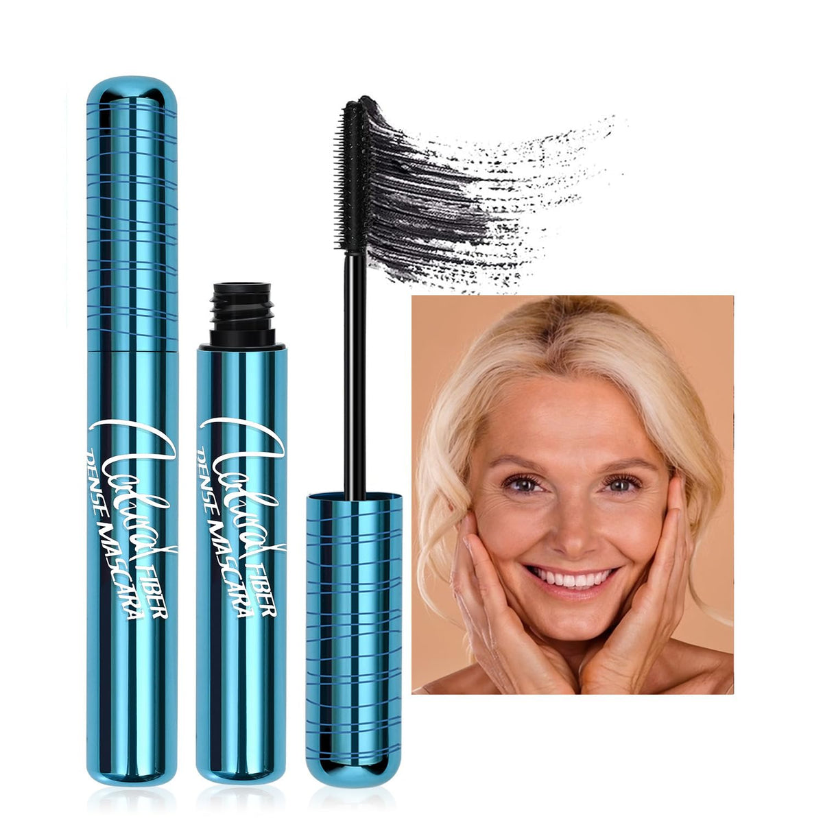 Bangfeng 2 Pack Waterproof Mascara For Seniors, Hypoallergenic For Thinning Lashes, Black