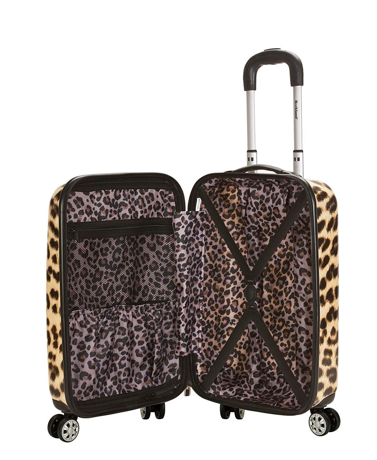 Rockland Leopard 20-Inch Carry-On Hardside Spinner Wheel Luggage - Durable Polycarbonate