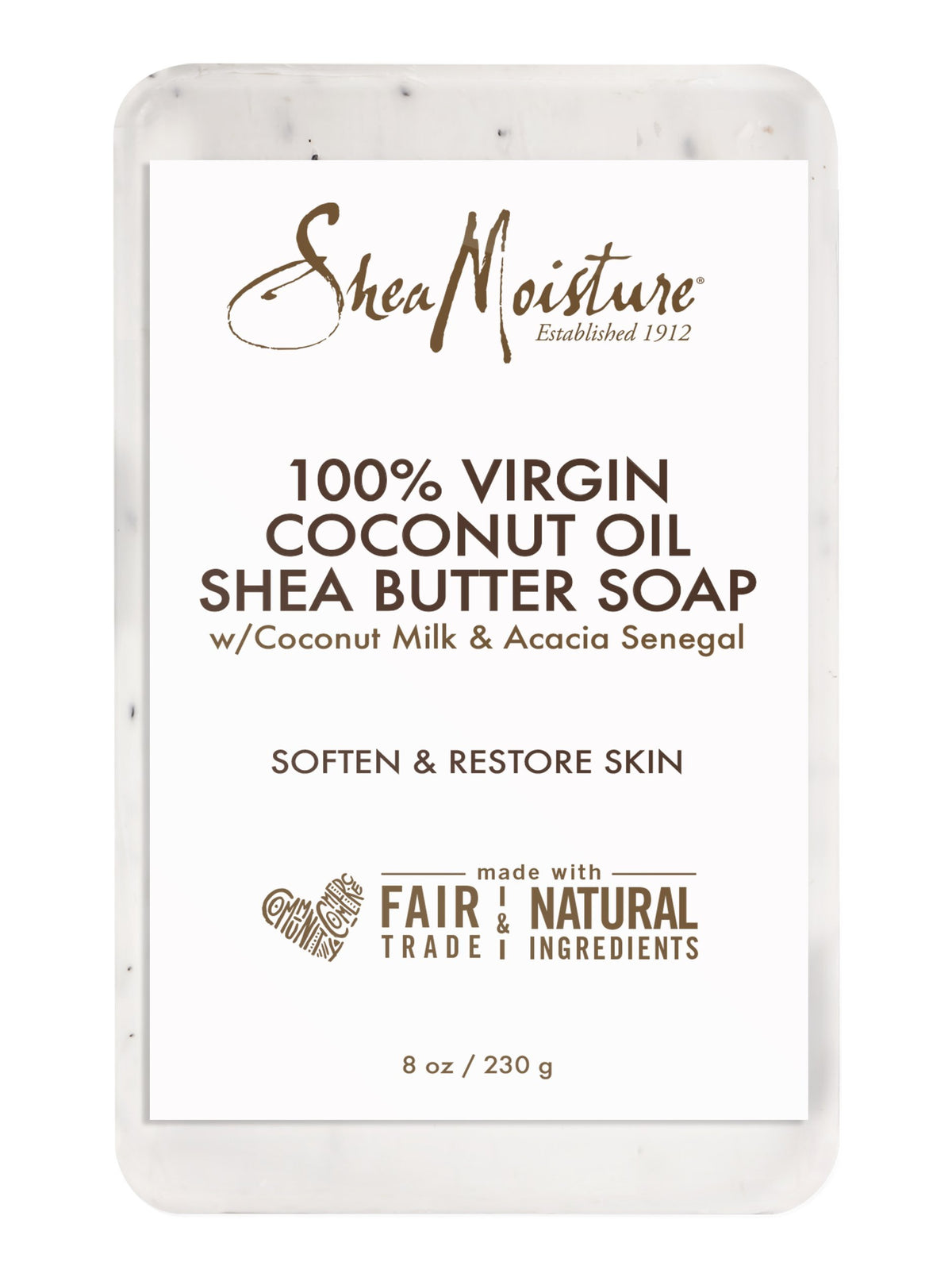 Sheamoisture 100% Virgin Coconut Oil Butter Soap - 8 Oz, Nourishing & Moisturizing