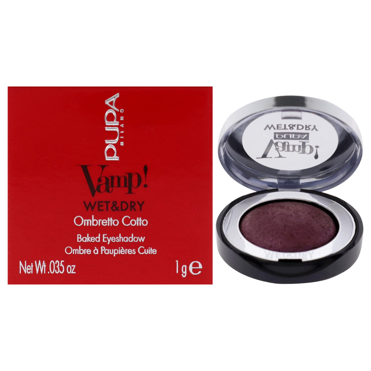 Pupa Milano Vamp Wet And Dry Baked Eyeshadow  Brilliant And Highly Pigmented Colors  Light And Creamy Makeup Formula  Profes