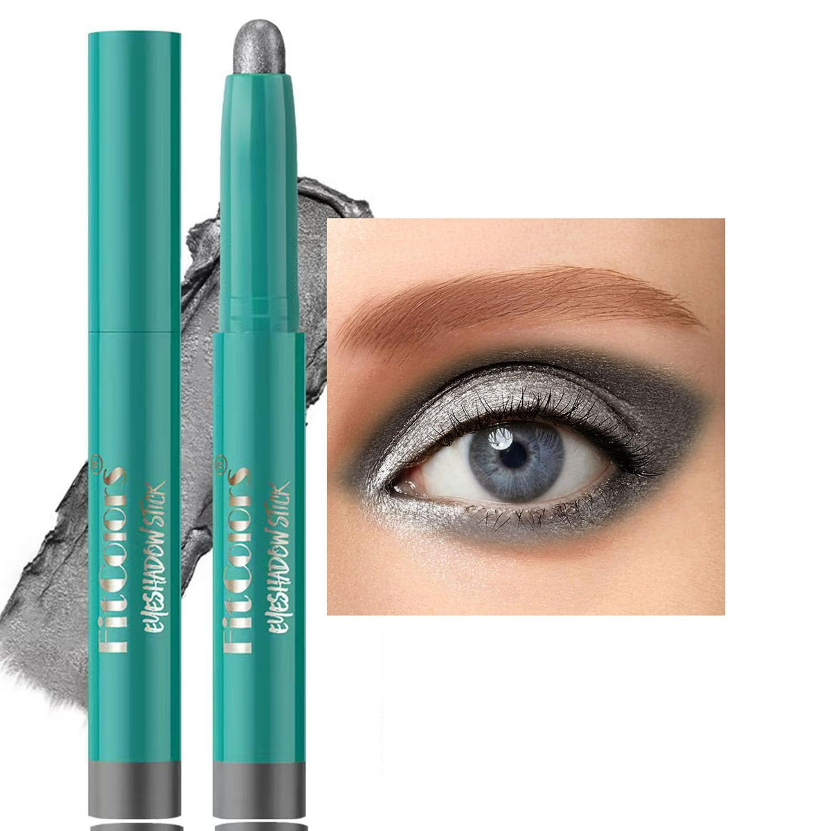 Metiplou Gray Black Eyeshadow Stick - Waterproof Cream Shimmer Eyeliner & Primer #05