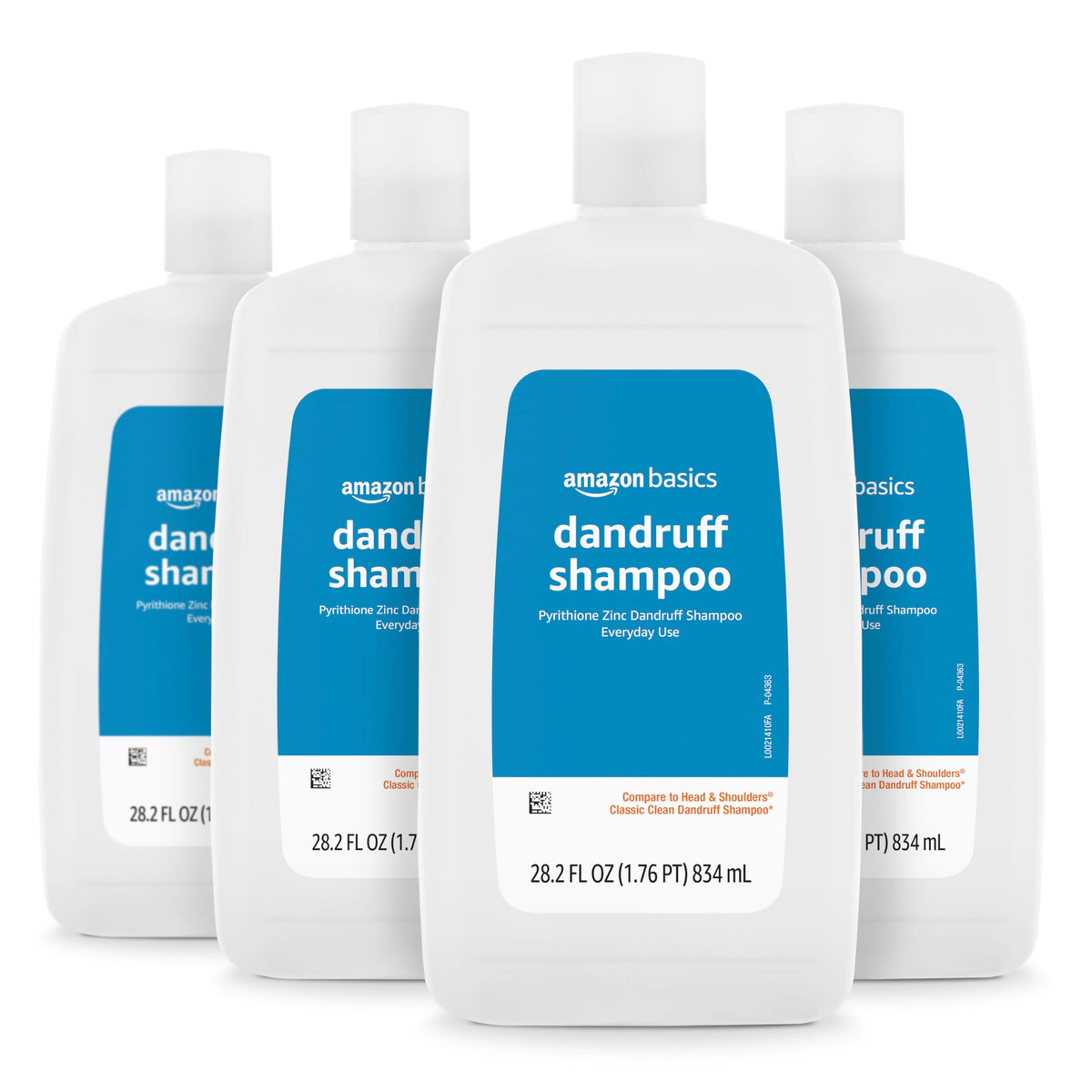 Amazon Basics Dandruff Shampoo For Oily Hair, 28.2 Ounce, Pack Of 4 - Effective Scalp Care