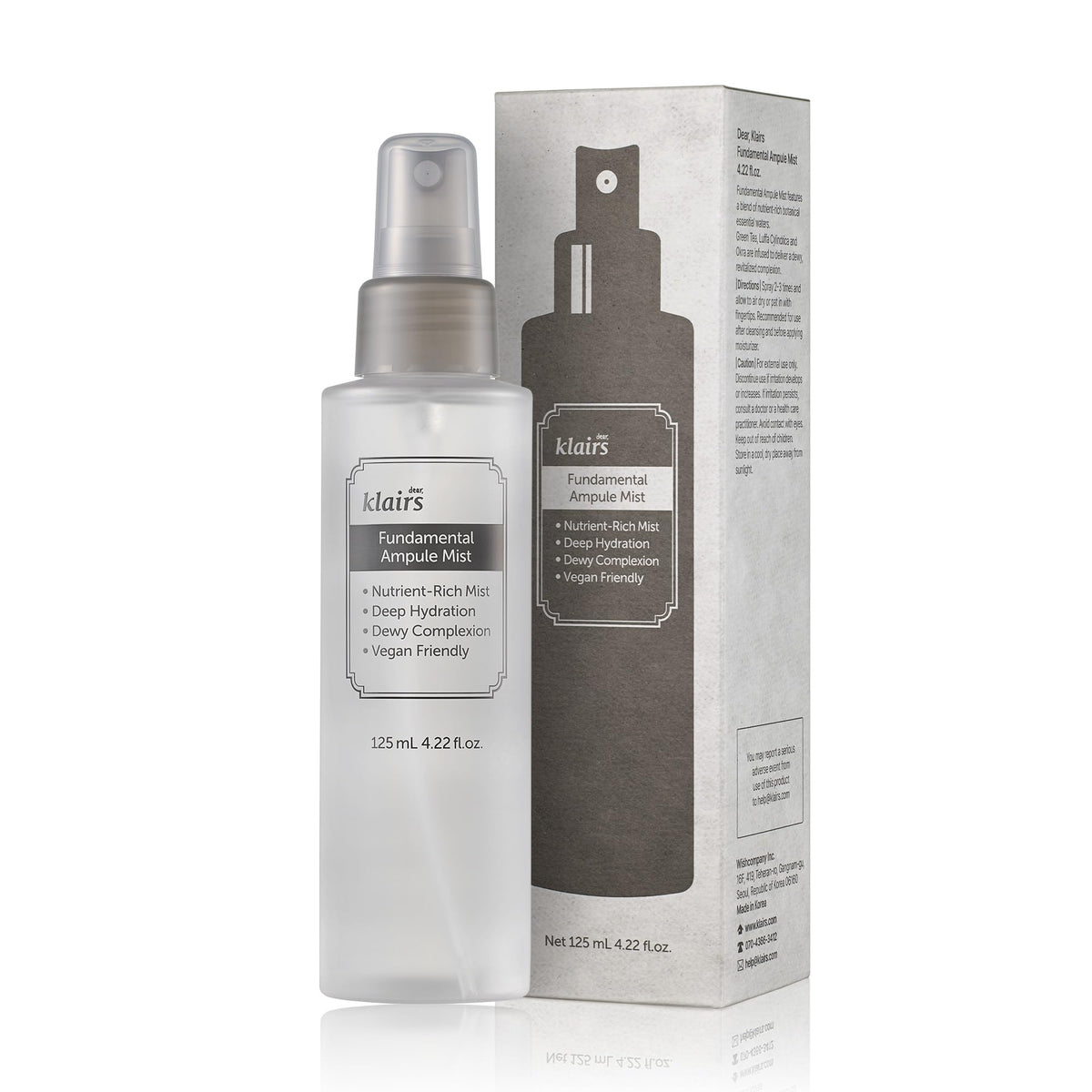 Dearklairs Fundamental Ampule Mist - 75% Green Tea Hydrating Toner & Finishing Spray, 4.2 Fl Oz