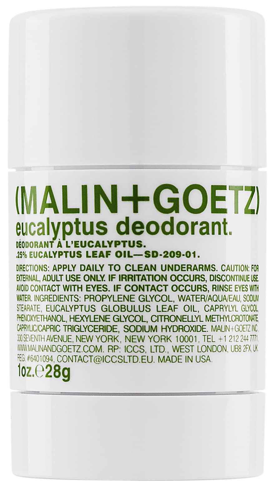 Malin + Goetz Eucalyptus Deodorant, Aluminum-Free, Natural Odor Defense, 1Oz Travel Mini