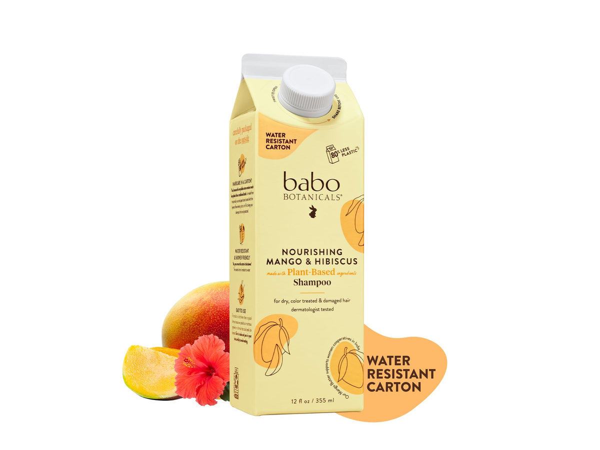 Babo Botanicals Mango & Hibiscus Shampoo For Dry, Color-Treated Hair - 12 Fl Oz, Vegan