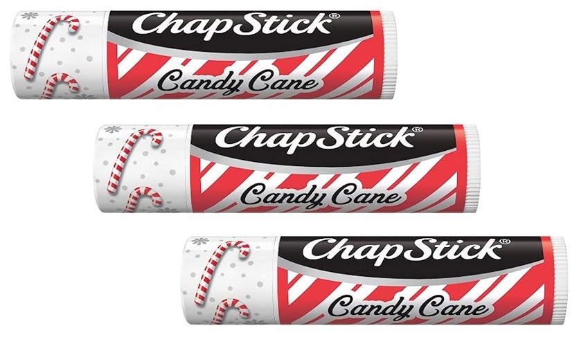 Chapstick Candy Cane Lip Balm - Pack Of 3 Moisturizing Sticks For Soft Lips