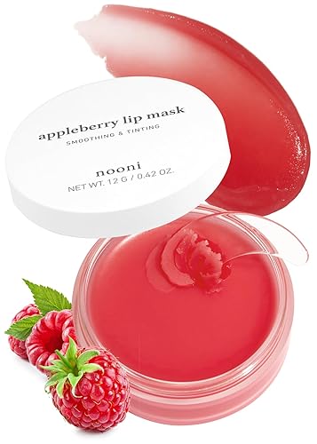 Nooni Korean Lip Butter Overnight Melting Balm - Appleberry Lip Mask, Hydrating & Soothing, 0.42 Oz