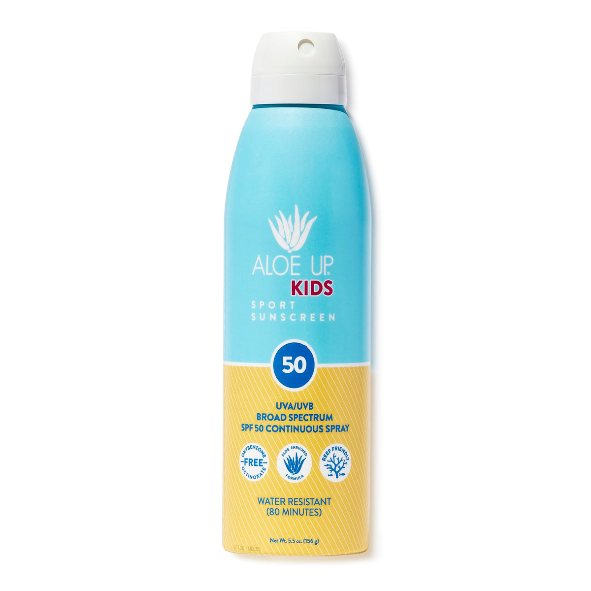 Aloe Up Kids Sunscreen Spray Spf 50, Reef Safe, Fragrance-Free, Fast-Drying, 6 Oz