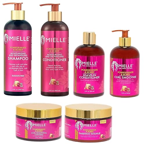 Mielle Organics Pomegranate & Honey 6 Piece Set - Multi-Color Natural Hair Care