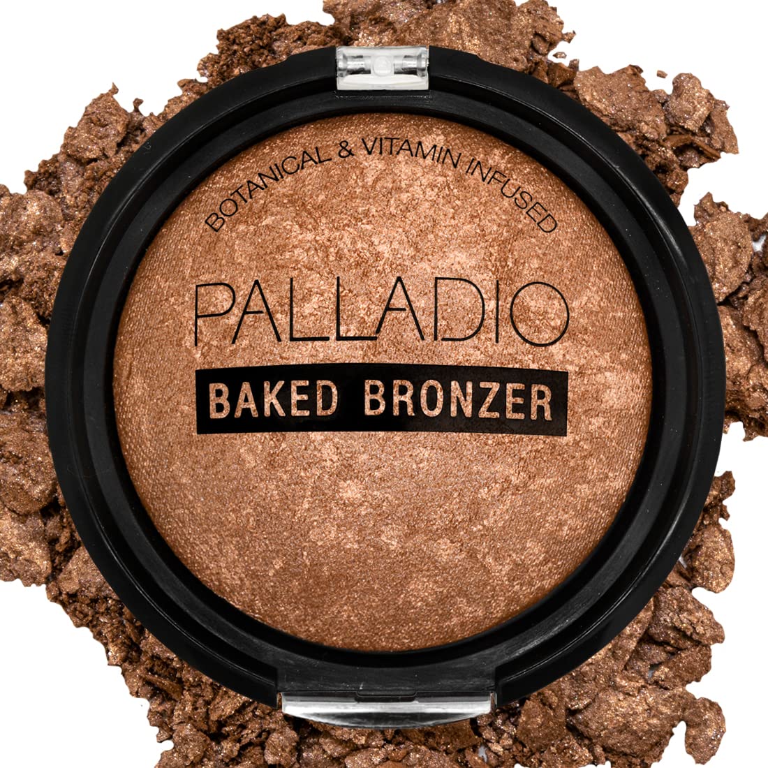 Palladio Baked Bronzer - Highly Pigmented, Shimmery Glow, Illuminating Tan, 0.35 Oz