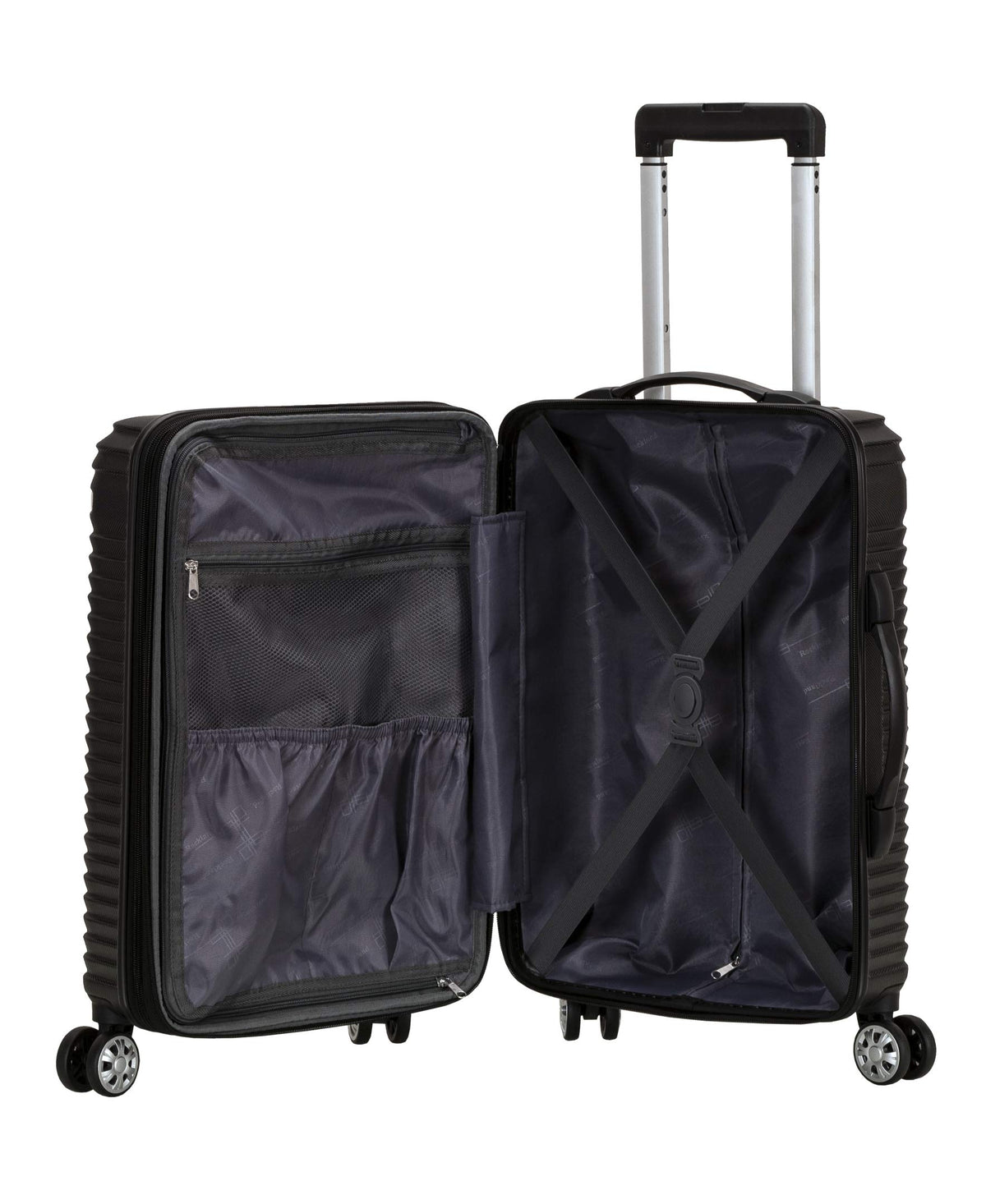 Rockland 20-Inch Carry-On Hardside Spinner Luggage - Black ABS Travel Suitcase