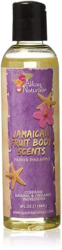 Alikay Naturals Body Oil - Papaya Pineapple, 4 Fl Oz - Moisturizing Skin Care