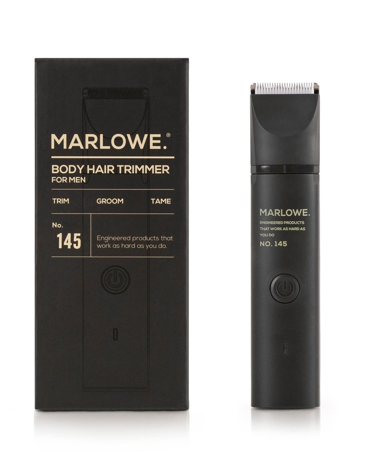 Marlowe. No. 145 Waterproof Body Hair Trimmer For Men, Ceramic Blades, Adjustable Lengths